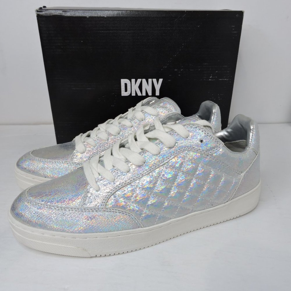 Oriel Quilted Metallic Leather Lace-Up Sneakers